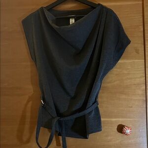 H&M Charcoal Gray Women's Blouse - heavy polyester blend like knit. Never worn